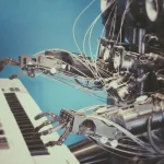 robot playing piano