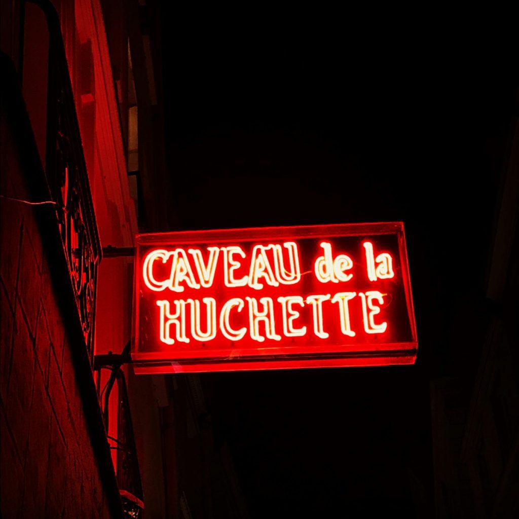 Caveau De La Huchette neon light signage